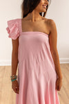 The Stella Pink Linen Versi Dress