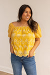 Sunflower Breeze Eyelet Blouse