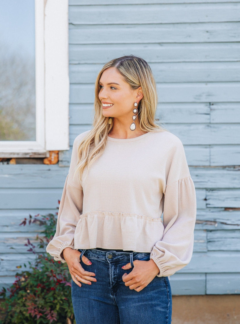 Tiers to My Heart Top in Beige