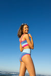 The Lala Blue Color-Block Swim Set