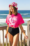 Love You To The Coast Oversized Tee, Pink