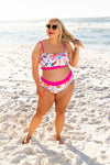 Abstract Multi Colorful Two-piece Swimwear Set