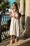 The Stella White Linen Versi Dress