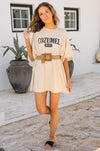 Tropical Vibes: Cozumel Mexico on Oversized Tee, Beige