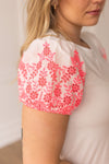 Prairie Rose Eyelet Sleeve Top