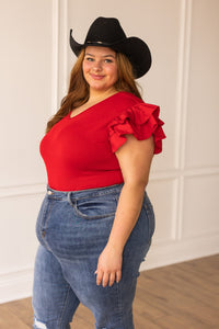 Love on Top Bodysuit in Red