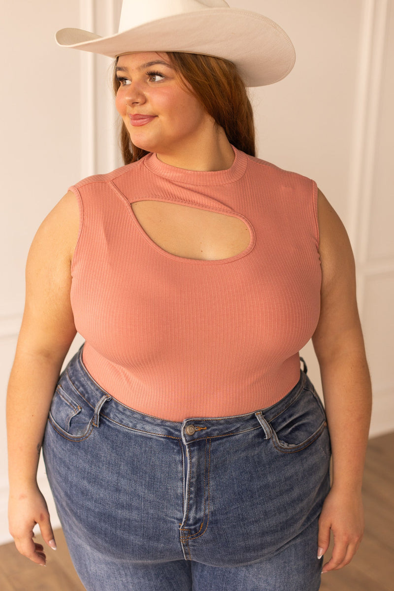 Feeling Chic Peach crop top