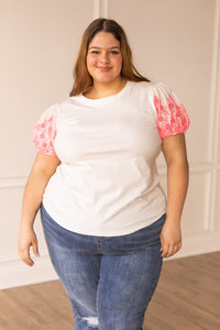 Prairie Rose Eyelet Sleeve Top