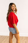 RWB Bow Red Boxy Crop Top