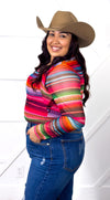 Serape Mesh Top