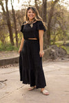 Pleated Versi Dress, Black