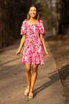 Dolly Doll Butter Chiffon Dress, Pink Floral