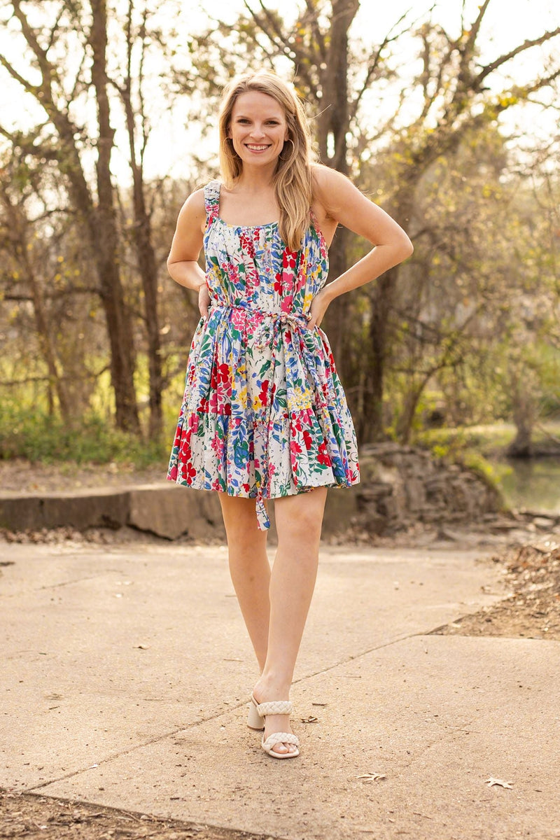 Iris Belted Floral Dress