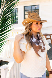 Textured Peasant Blouse, Ivory