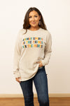 'Hooray Sports' on Beige Ribbed Long-Sleeve Tee