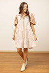 Brown Gingham Button Down Dress