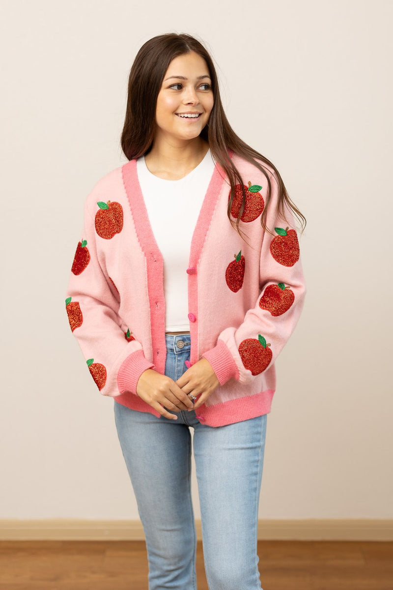 Pink Apple Cardigan