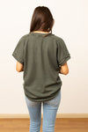 Lucy Olive Waffle Knit Top