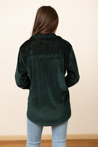 Kathryn Classic Button-Up, Green Velvet