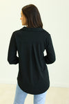 Gemma V-Neck Top, Black