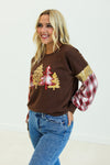 Brown Plaid Christmas Tree Sweatshirt