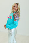 MERRY Turquoise Sweatshirt