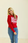 Have a Dolly Christmas on Red Cropped Sweatshirt