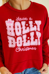 Have a Dolly Christmas on Red Cropped Sweatshirt