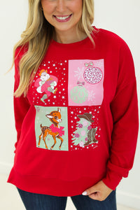 Cowboy Santa on Red Sweatshirt