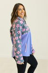 Half-Zip Flower Pullover