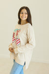 Christmas Cherries on Ivory Micro Fleece Sweatshirt