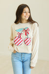 Christmas Cherries on Ivory Micro Fleece Sweatshirt