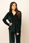 Kathryn Classic Button-Up, Green Velvet