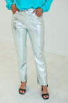 Change of Pace Metallic Pants in Silver