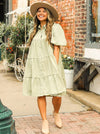 Sage Button-Up Dress