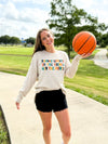 'Hooray Sports' on Beige Ribbed Long-Sleeve Tee