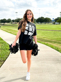 'Game Day' on Black Side Slit Crop Tee