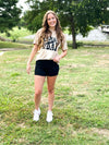 'Game Day' on Beige Acid Wash Tee