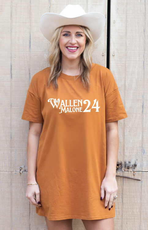 Wallen/Malone '24 on Rust T-Shirt Dress