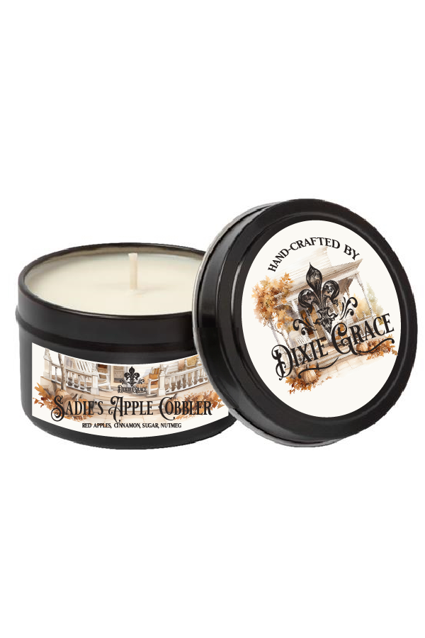 Sadie's Apple Cobbler - 8 oz Candle Tin - Cotton Wick