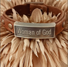 Leather Wristlet: Woman of God