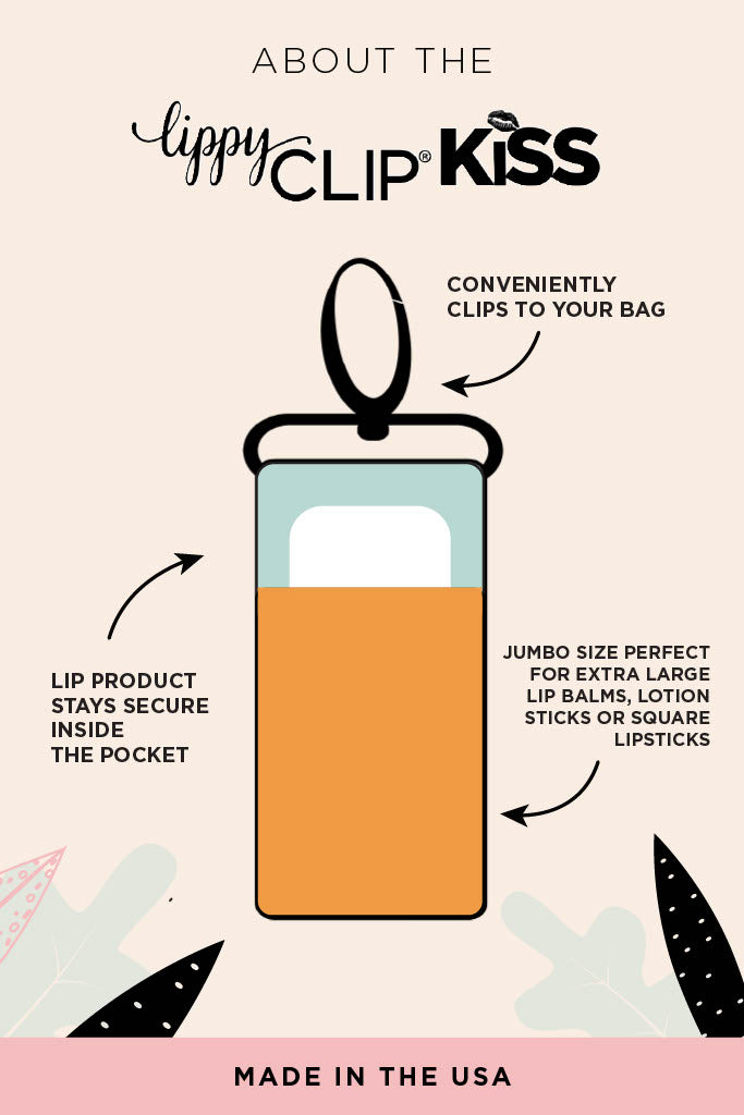 Muted Hearts LippyClip KISS for larger lip balms, essential oil rollers, etc.