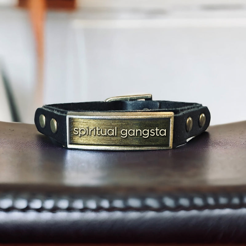 Spiritual Gangsta Leather Wristlet_Black