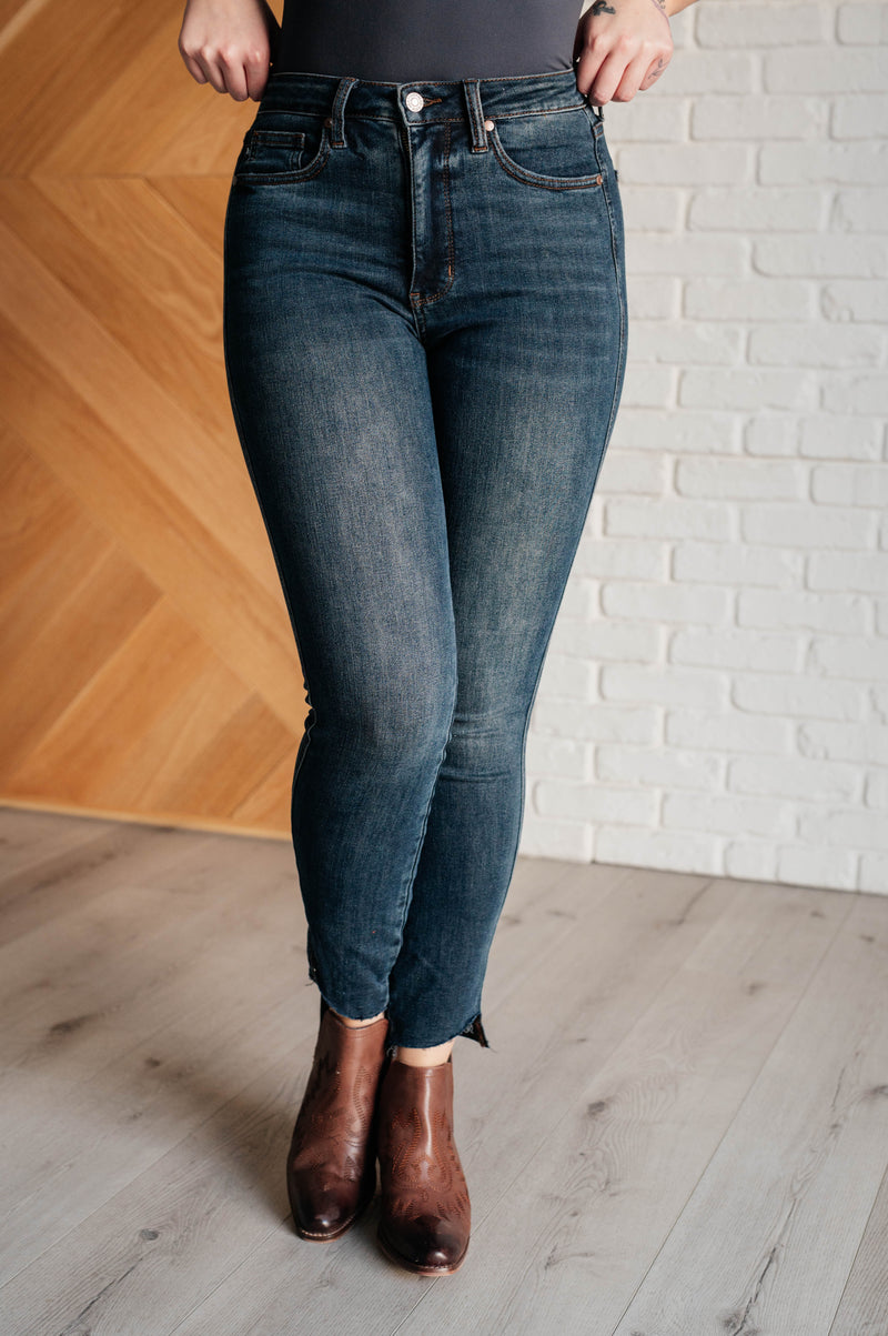 Tessa High Rise Control Top Step Hem Skinny Jeans