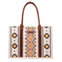 Wrangler Southwestern Pattern Dual Sided Print Canvas Wide Tote