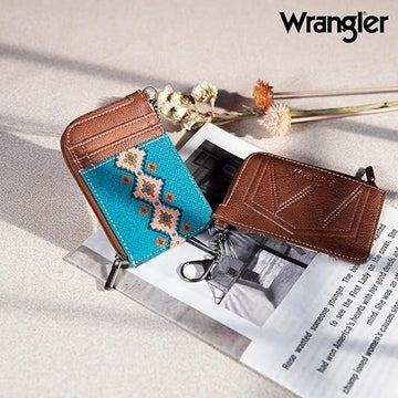 Wrangler Southwestern Art Print Mini Zip Card Case