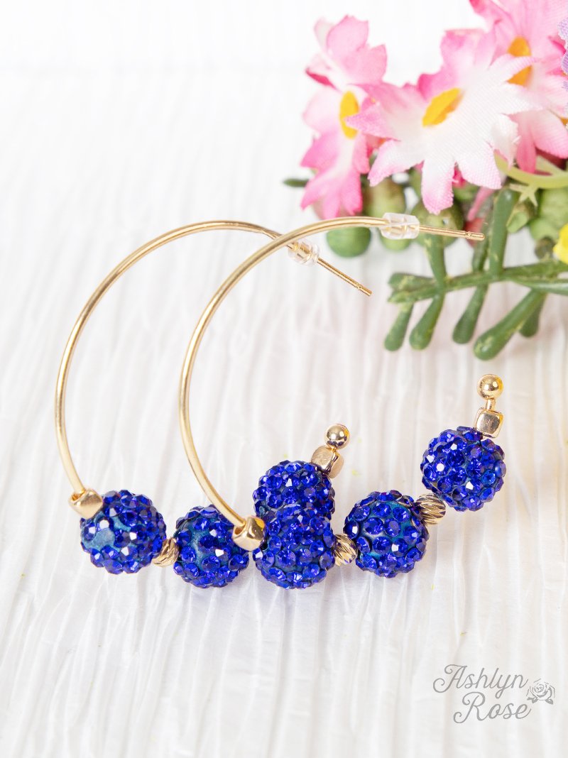 Firework Show Beaded Hoop, Sapphire