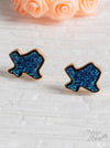 Texas On My Mind Druzy Stud Earrings, Blue