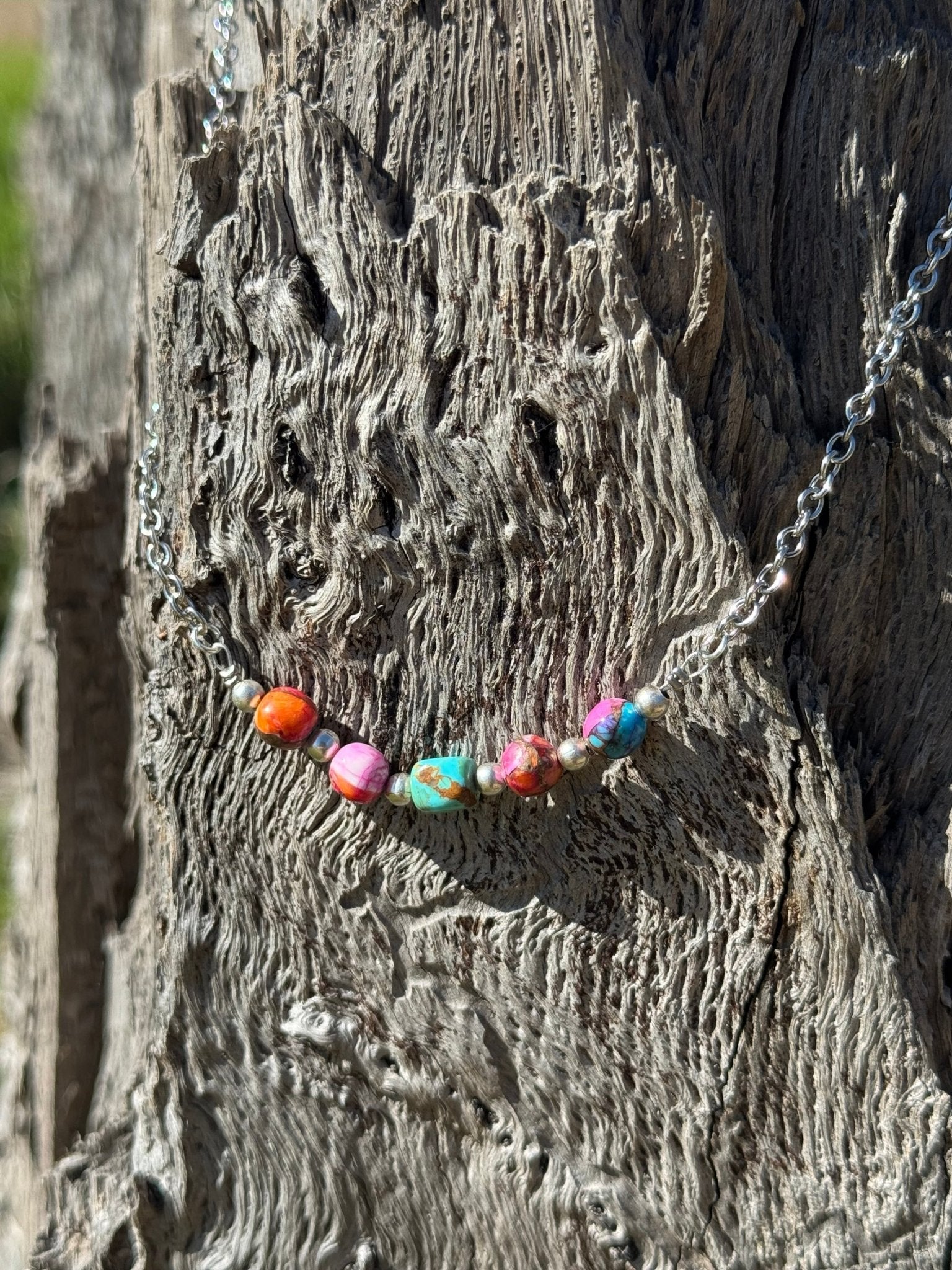 Authentic Turquoise Dahlia Beads Chain Necklace