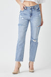 RISEN Distressed Slim Cropped Jeans